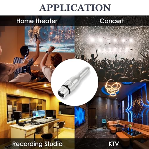 XLR 3Pin Female to 1/4" 6.35mm Female Jack Socket Audio Adapter,Silver 2Pcs | Diecast Zinc Alloy Shell, Low Noise, Pro-Grade Sound, Tight Fit, Conversion Adapters For Mic, PA, DJ, Instrument, Studio Gear - size: XLR Female, style: 2 pcs