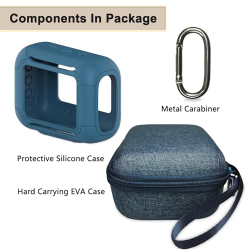 Silicone Cover and Hard Carrying Case for JBL Go 5 Bluetooth Speaker | Protective Cases for Go 5 Speaker Accessories, Scratch-Resistant and Drop-Proof Cover (Blue) - color: Blue