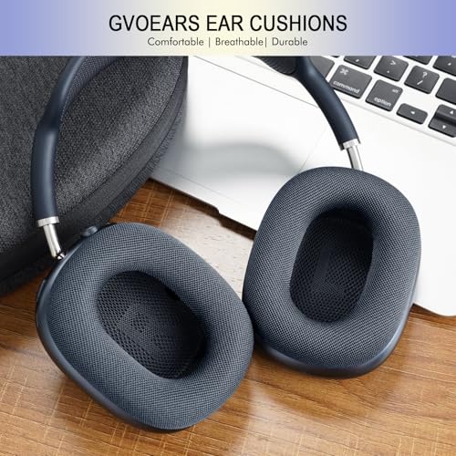 Upgraded Ear Cushions for Apple AirPods Max, Mesh Ear Pads Replacement | Air Pods 1 & 2 Over-Ear Headphones Ear Cups with Original Silicone Design (Midnight) - color: Midnight