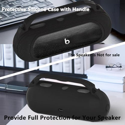 Silicone Cover and Hard Carrying Case for Beats Pill 2024 Bluetooth Speaker | Protective Cover Case for Beats Pill Speaker Accessories, Scratch-Resistant and Drop-Proof Cover (Black Case) - color: Black Case