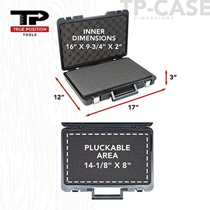 True Position Tools - Universal Hard Carrying Case with Premium Kaizen Pick and Pluck Foam - Protects Electronics, Tools, Cameras and Testing Equipment, 17 x 12 x 3 In.