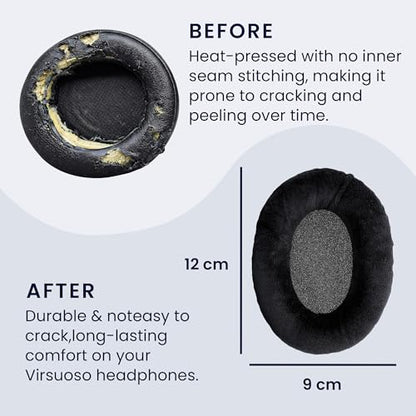 kwmobile 2X Velour Headphone EarpPads for Sennheiser HD 559/569 / 599 Replacement Ear Pads - Headphone Ear Covers - Black