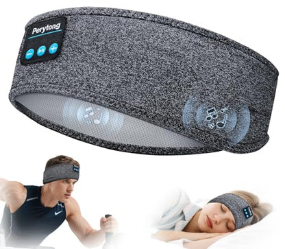 Perytong Sleep Headphones Wireless, Bluetooth Sports Headband Headphones with Ultra-Thin HD Stereo Speakers Perfect for Sleeping,Workout,Jogging,Yoga,Insomnia, Air Travel, Meditation (Grey) - color: Grey