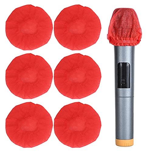 120 Pcs Microphone Caps Disposable | Non - Woven Particle & Saliva Guard Replacement Covers for Handheld Microphones/Home/Studio | 7x7.6cm (Red Yellow) - color: Red Yellow