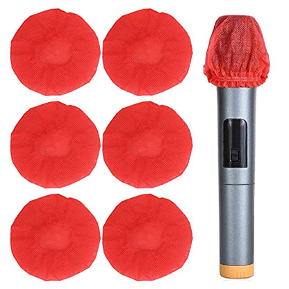 120 Pcs Microphone Caps Disposable | Non - Woven Particle & Saliva Guard Replacement Covers for Handheld Microphones/Home/Studio | 7x7.6cm (Red Yellow) - color: Red Yellow