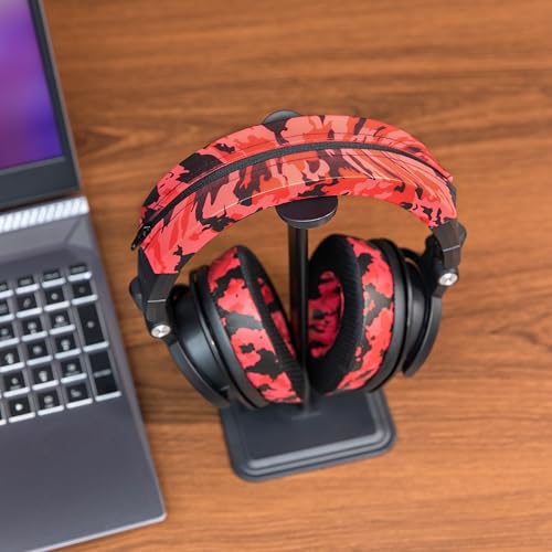 WC BandZ ATH - Upgraded Headband Cover for Audio Technica ATH M50X / M50XBT / M50 / M40X / M40 / M40FS / M30X / M30 / M20X / MSR7 by Wicked Cushions | Red Camo - color: Red Camo