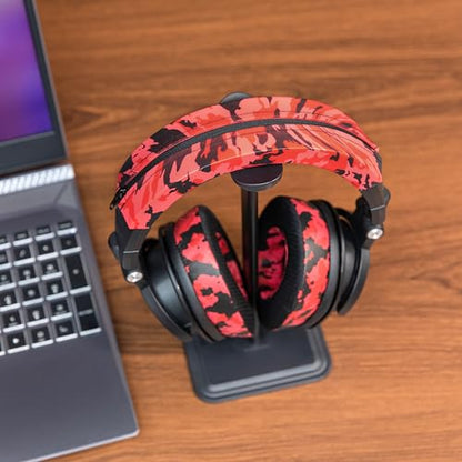WC BandZ ATH - Upgraded Headband Cover for Audio Technica ATH M50X / M50XBT / M50 / M40X / M40 / M40FS / M30X / M30 / M20X / MSR7 by Wicked Cushions | Red Camo - color: Red Camo