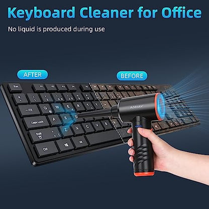 Compressed Air Duster 6000mAh Battery - Electric Air Duster | Keyboard Cleaner 3 Adjustable Wind Speeds with LED, Dust Removing Installations for Cleaning Purposes