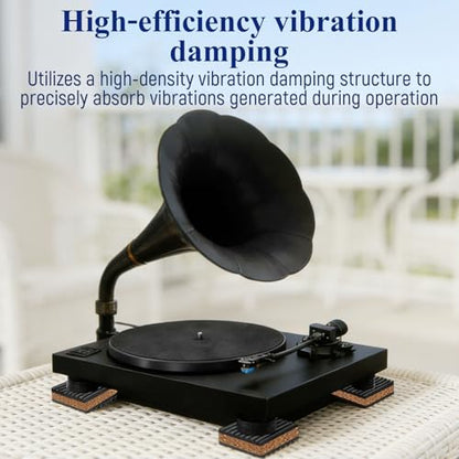 Cork Soundproofing Mats and Vinyl Record Soundproofing Feet, 2” x 2” x 7/8” Dimensions for Turntable Amplifiers Subwoofers Record Players Vibration Isolation and Noise Reduction (4-Pack)