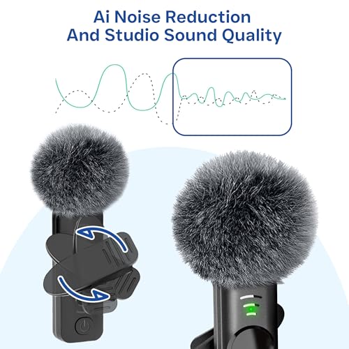 Wireless Lavalier Microphone 2 Pack Small Lapel mic for iPhone Android with Noise Reduction Lavalier Lapel Mics Mics for Interview Podcast YouTube TikTok Vlog - color: USB-C(androids）
