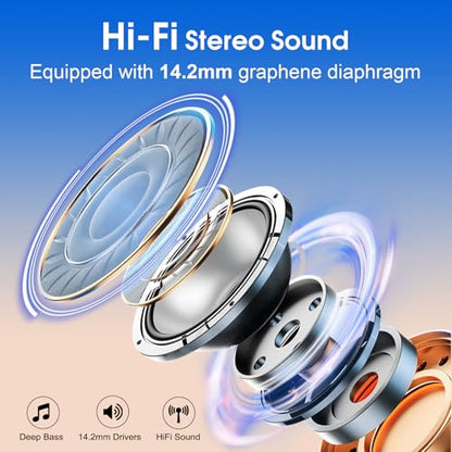 Wireless Earbuds 75H Bluetooth 5.4 Sport Headphones with Earhooks, Camel | IPX7 Waterproof In-ear Buds Feature ENC Noise Cancelling Mic & Deep Bass. Stereo Sound Device for Gym Running Workout - color: Camel