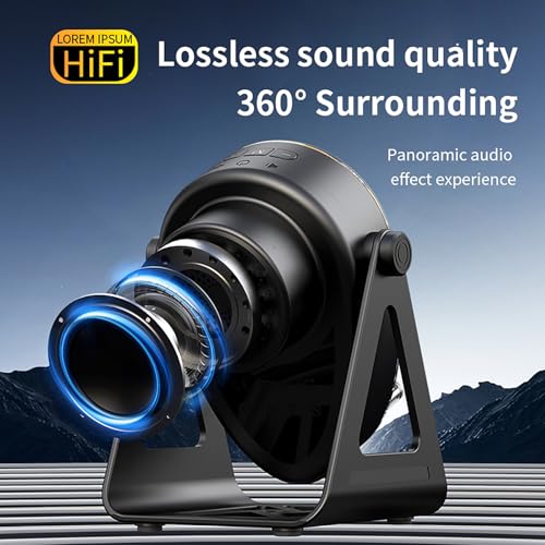 5-in-1 Induction Bluetooth Speaker with RGB Light Phone Stand | ABS mesh speaker delivers 360° surround sound with colorful lights for party and gaming use - color: Black (5 in 1 )