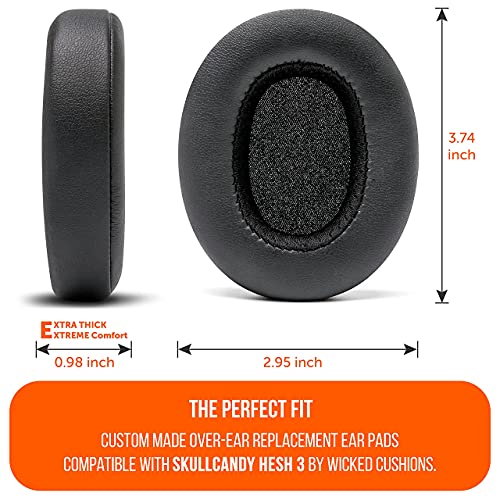 WC PadZ Crusher Evo - Earpads for Skullcandy Crusher Evo & Hesh ANC | Made by Wicked Cushions | Also fits Crusher Wireless & More, Enhanced Comfort & Sound Isolation | Black - color: Black