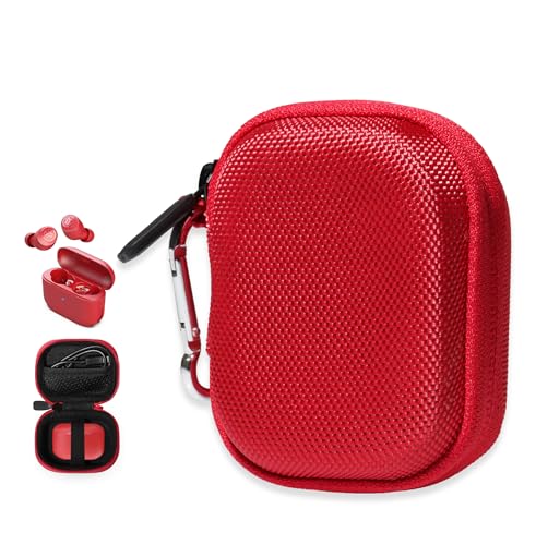 Case for JLab Go Pop+,Go Air Pop,Air Tones+/ Tones, JBuds Mini True Wireless Earbuds, Compact Organizer for the Charger case and Charger Cord (Candy Apple Red) - color: Candy Apple Red