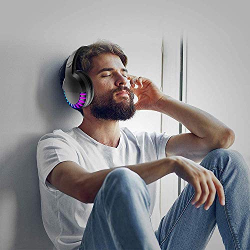 Wireless RGB Bluetooth Gaming Headphone with Noise Cancellation-Black - color: Black, size: Wired+BT
