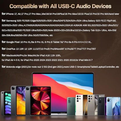 3 Pack Wired Earbuds USB C,Headphones Microphone for iPhone 17/16/15 | Type C Earphones for iPhone 17 Pro Max/Galaxy S25 S24 S23 Volume Control Noise Isolating
