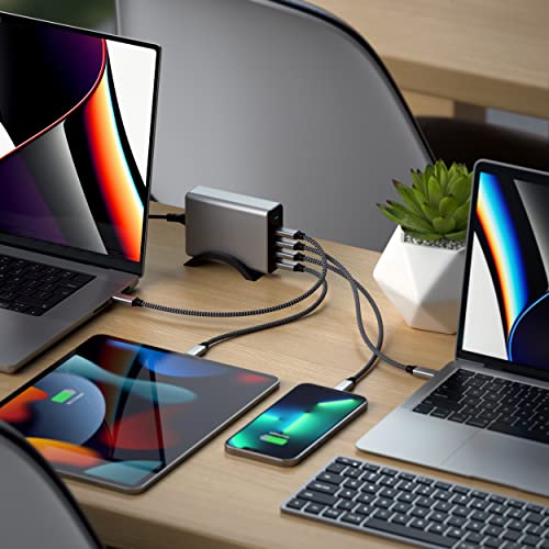 Satechi 165W 4-Port USB-C GaN Charging Station, for Laptops, Tablets | For laptops, tablets, and phones, compatible with MacBook Air/Pro/Neo, iPad Air/Pro, iPhone 17, Galaxy S25, Windows - style: 165W GaN