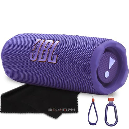 JBL Flip 7 Portable Bluetooth Speaker, IP68 Waterproof, Dustproof, Drop-Proof, PushLock System, AI Sound Boost, 16H Battery – Purple – Boomph's Comprehensive Ultimate Performance Cloth Solution - color: Purple