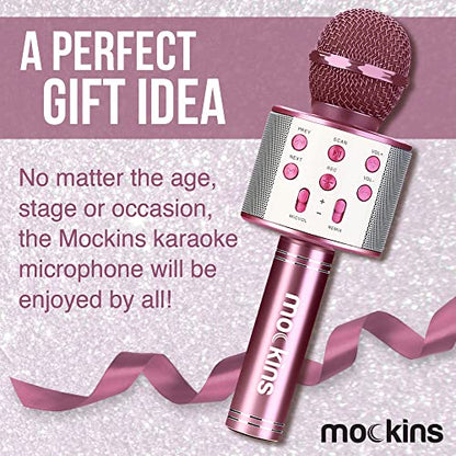 Mockins Purple Bluetooth Karaoke Microphone for Kids with Bluetooth Microphone Wireless Speaker | Wireless Mic Karaoke for iOS & Android | All-in-One Mic - color: Purple