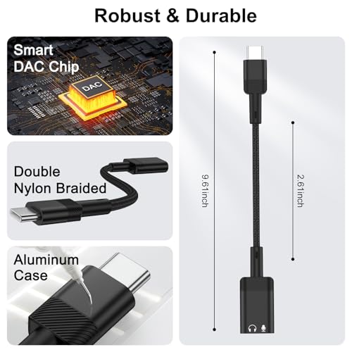 USB C to Lightning Headphone Audio Adapter for iPhone 17e 17 Air Pro Max Air 16 15 Plus,USB C Male to Lightning Female Ear Buds Adapter Dongle Converter for Samsung Galaxy S26 Ultra S26+ (NO Charge) - color: Black