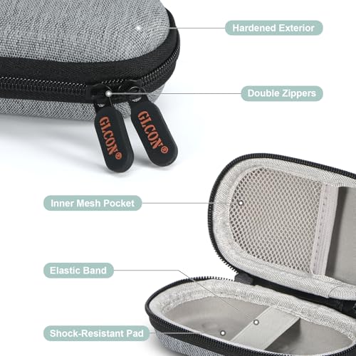 Mini Earbud Case, Oval Hard Shell Carrying Pouch Bag - color: Light-Grey