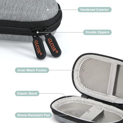 Mini Earbud Case, Oval Hard Shell Carrying Pouch Bag - color: Light-Grey