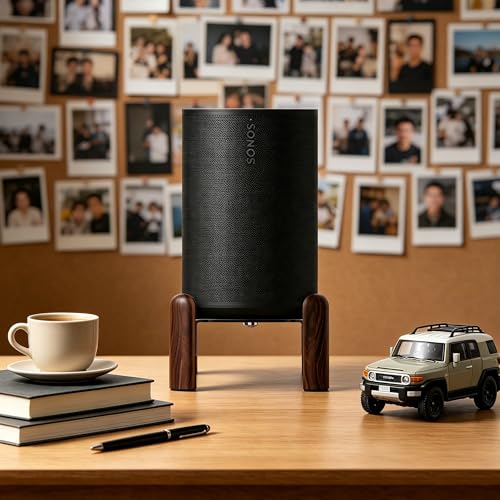 Desk Black Walnut Stand for Sonos Era100 and Era100 SL Speaker (Sonos Era100 and Era100 SL)