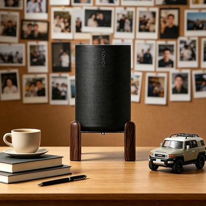 Desk Black Walnut Stand for Sonos Era100 and Era100 SL Speaker (Sonos Era100 and Era100 SL)