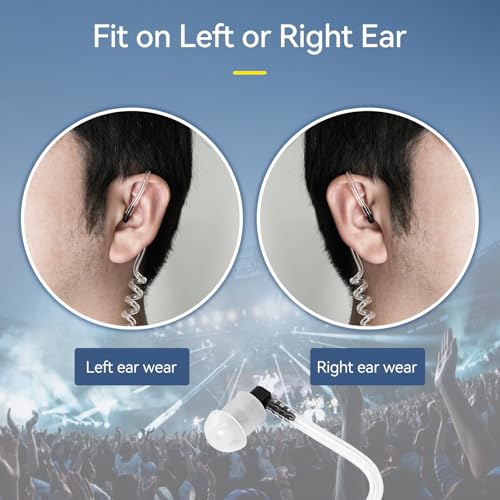 Retevis AI Active Noise Cancellation Walkie Talkie Headset, Rechargeable | for RT22/RT21/RT68/H777, Compatible with Pxton, Baofeng, Kenwood Walkie Talkie, Nightclub,Two Way Radio Earpiece(2 Pack)