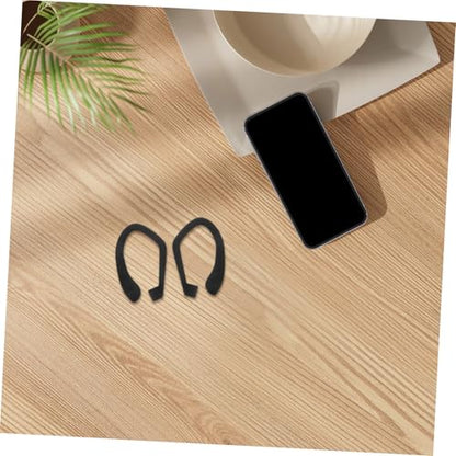 Angoily 1pair Replacement Ear Hooks for Earbuds Silicone Slip Tips for Running Gym and Cycling Secure Fit and Design Compatible Earphones Black