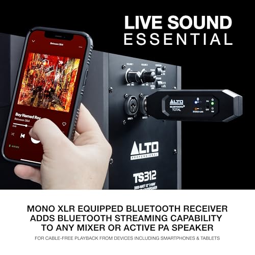 Alto BTTOTALMK2 Bluetooth Receiver with XLR | Rechargeable XLR Receiver for Mixing Desks, Audio Mixer Setups, and Active PA Systems - style: Bluetooth Total MK2