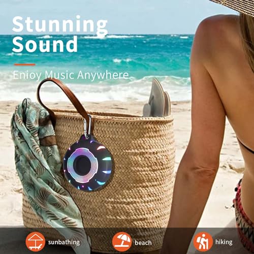 HEYSONG Waterproof Shower Bluetooth Speaker, Durable & Portable with Clear Sound, Ideal for Shower, Pool, Beach & Kayaking – Great Gift for All Ages - color: Black