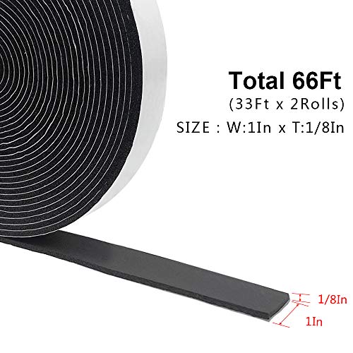 Weather Stripping Door Seal Strip for Doors and Windows, 1In x 1/8In x 33Ft x 2 Roll Foam Insulation Tape Self Adhesive,Sound Proof,Weatherstrip,Pipe Cooling, Air Conditioning Seal Strip - size: 1 in x 1/8 in x 33 ft x 2 Roll