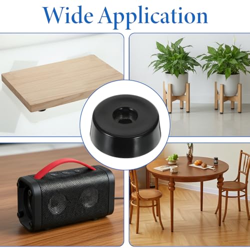 8Pcs Heavy-Duty Rubber Feet for Subwoofer Speaker Isolation Pads with Stainless Steel Screws Non Slip Rubber Bumper Foot for Guitar Amps, Furniture, Turntables, Cutting Boards, Cabinets