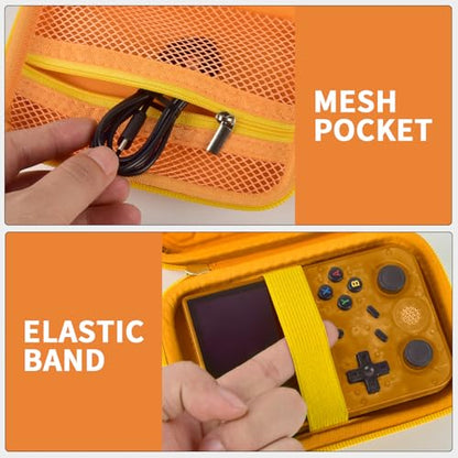 PAIYULE Travel Carrying Case for R36S RG353V RG353VS Handheld Game Console - color: Orange, style: For R36s