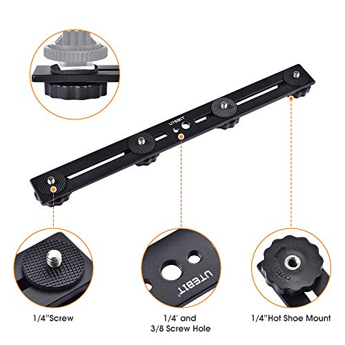UTEBIT 11 inch Flash Bracket, Straight Flash Brackets with 1/4'' Hot Shoe - size: 11 inch (Metal)