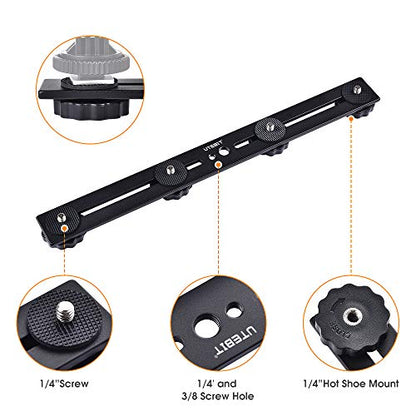 UTEBIT 11 inch Flash Bracket, Straight Flash Brackets with 1/4'' Hot Shoe - size: 11 inch (Metal)
