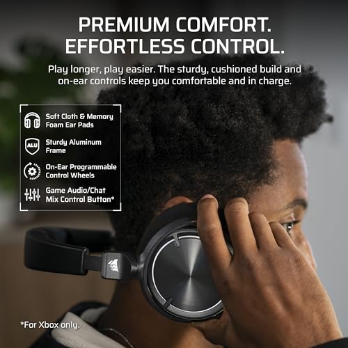 Corsair Virtuoso MAX Wireless Bluetooth Xbox PC Gaming Headset – Black