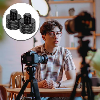 2 Pack Mic Stand Adapter Microphone Stand Adapter 5/8 Female to 3/8 Male Thread Screw 5/8 to 3/8 Adapters for Microphone Stands Boom Arm Camera Tripod
