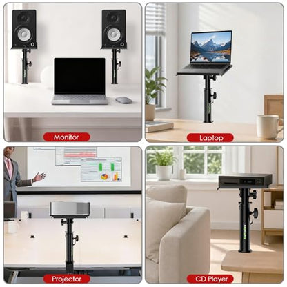 Studio Monitor Stands Tilt Clamp Desk Speaker Stand 10.4"-15.4" | Set of 2, 12° Tilt, Height Adjustable, Clamp-on Desktop, Desk Mount Speaker Riser, Home Audio - size: 12°Tilt Setting