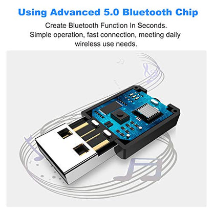 Isobel USB Bluetooth 5.0 Transmitter Receiver, 4-in-1 Mini Wireless Audio Adapter, 3.5mm Bluetooth AUX Adapter for TV PC Headphones Speakers Car/Home Stereo System, USB Power Supply - size: Small