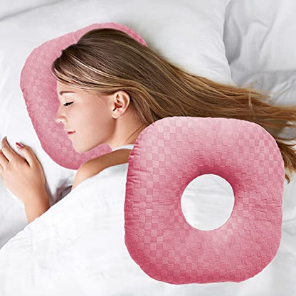 Ear Piercing Pillow with Hole for Cartilage Piercings, CNH Support - color: Pink