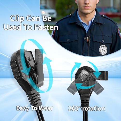 Walkie Talkie Earpiece with Mic, Radio Earpiece Compatible with Retevis RT22 RT68 RT21 H-777 H-777S RT86, Baofeng UV-5R 888S, Ear Piece for Walkie-Talkie, 2 Pin(5 Pack) - color: Earpiece with Mic