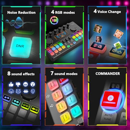 M100 Podcast Equipment Bundle for 4, Audio Interface with 4 Dynamic Mics