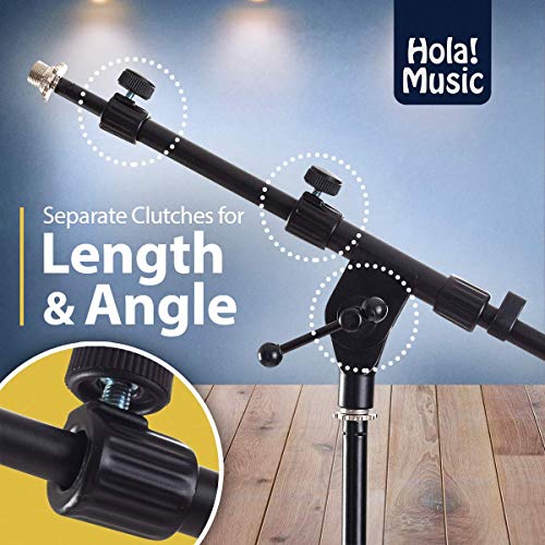 Hola! Music Mic Stand w/Adjustable Height for Home, Studio, Office or Stage Use – Low Profile (Kick Drum)