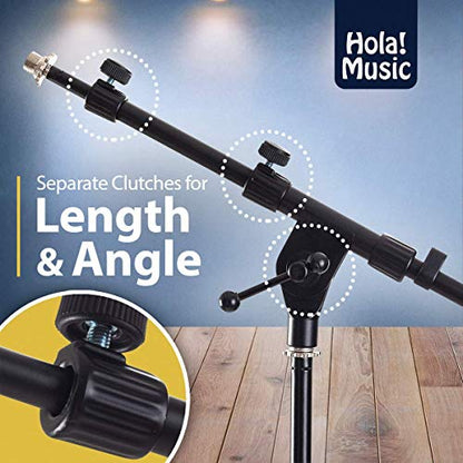 Hola! Music Mic Stand w/Adjustable Height for Home, Studio, Office or Stage Use – Low Profile (Kick Drum)