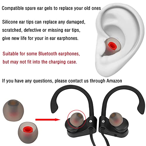 Replacement Earbud Tips Silicone Ear Tips for in- Ear Headphones Eartips Tips (Inner Hole from 3.8mm-5.5mm Earphones) Earbud Replacement Tips Earbuds Cap 18 Pairs S M L - color: Black Red