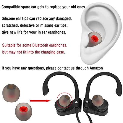 Replacement Earbud Tips Silicone Ear Tips for in- Ear Headphones Eartips Tips (Inner Hole from 3.8mm-5.5mm Earphones) Earbud Replacement Tips Earbuds Cap 18 Pairs S M L - color: Black Red