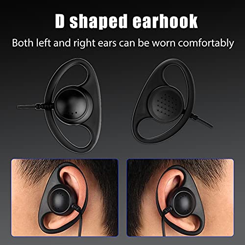 Retevis Walkie Talkie Earpiece with Mic, for RT22/RT68/RT21/H777/RT27 - style: D-Type with Coil Tube