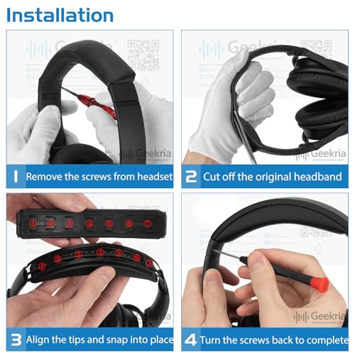 Geekria Headband Pad Compatible with Bose QC 45/ 35IIGaming/ 35II/ 35/ SE Headphones, Replacement Band Repair Part (Black) - color: Black